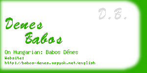 denes babos business card