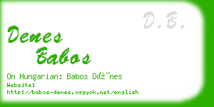 denes babos business card